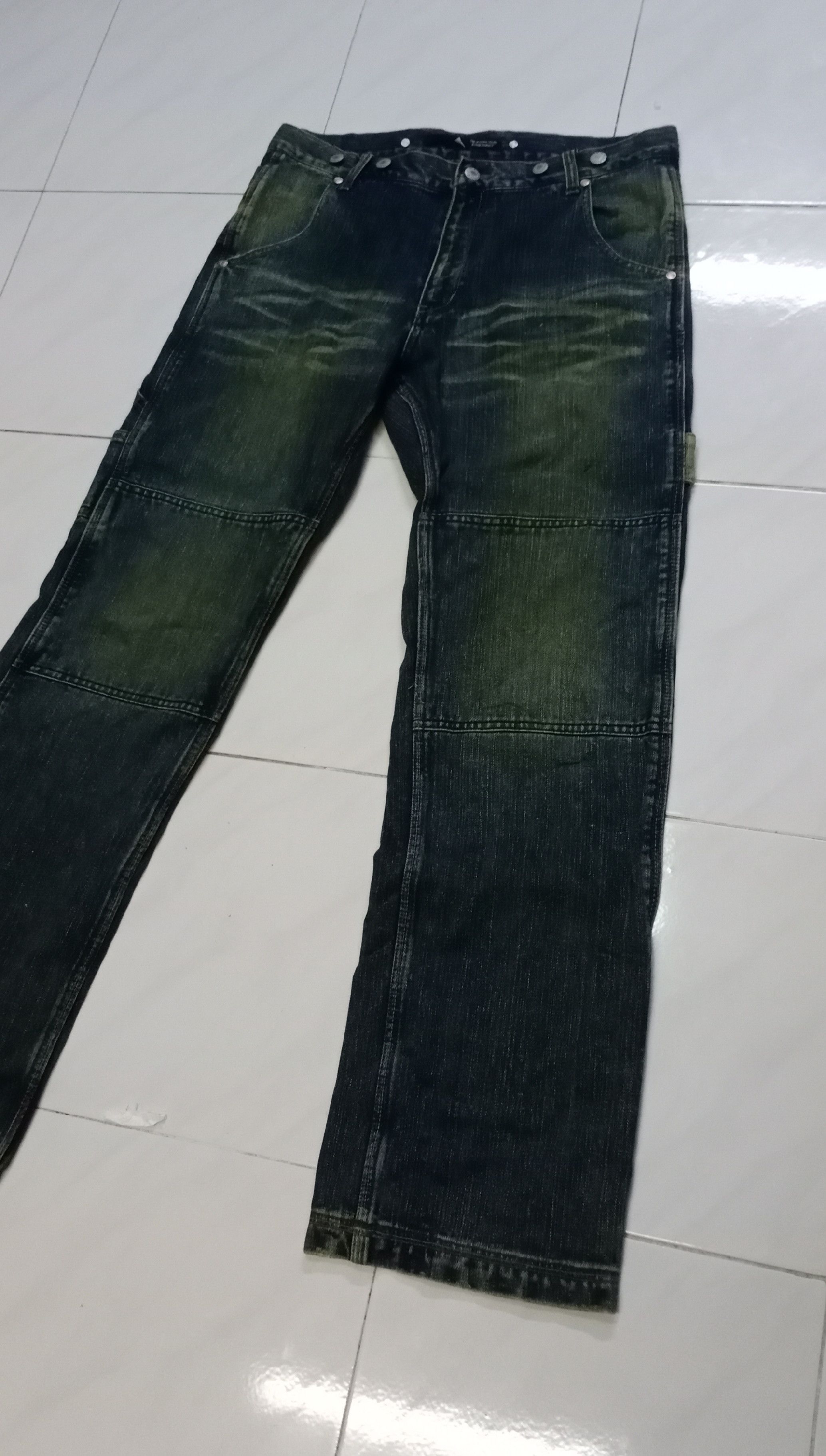 Japanese Brand Distresses Denim Streetwear Double Waist x Exhibitionist Size US 34 / EU 50 - 4 Thumbnail
