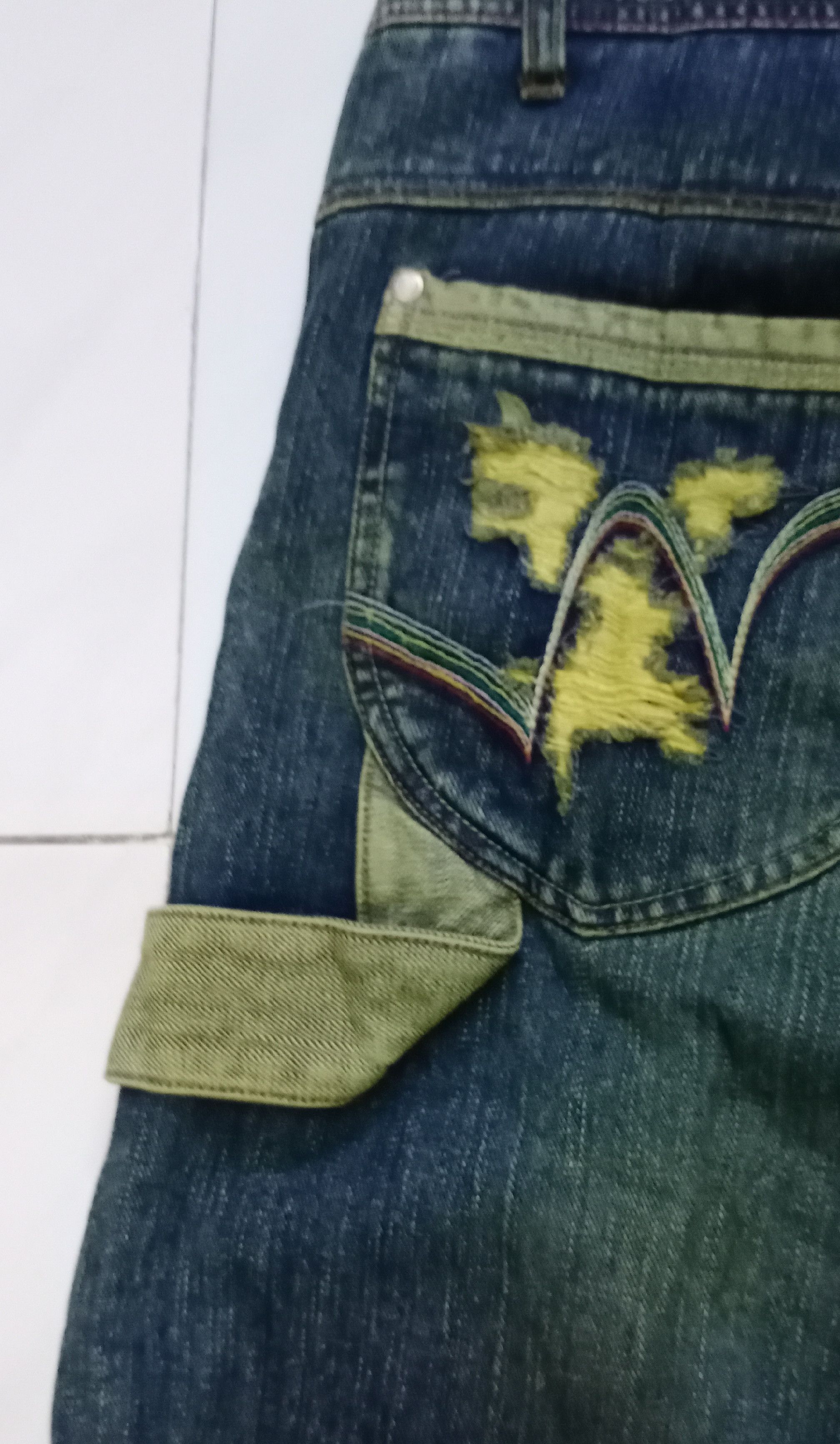 Japanese Brand Distresses Denim Streetwear Double Waist x Exhibitionist Size US 34 / EU 50 - 6 Thumbnail