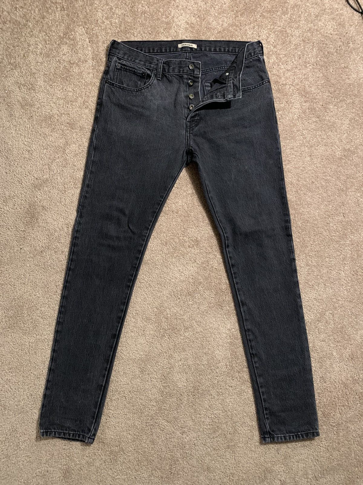 Yeezy Season Yeezy season 6 Washed Black denim pants Grailed