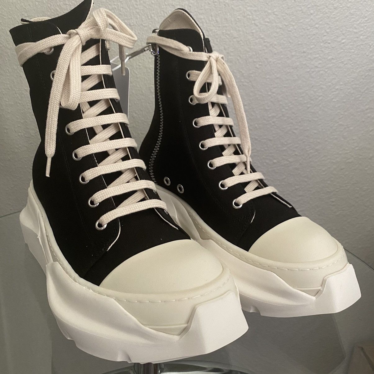 Rick Owens Rick Owens DRKSHDW Ramones ABSTRACT HI TWILL SNEAKER Eu 38 ...