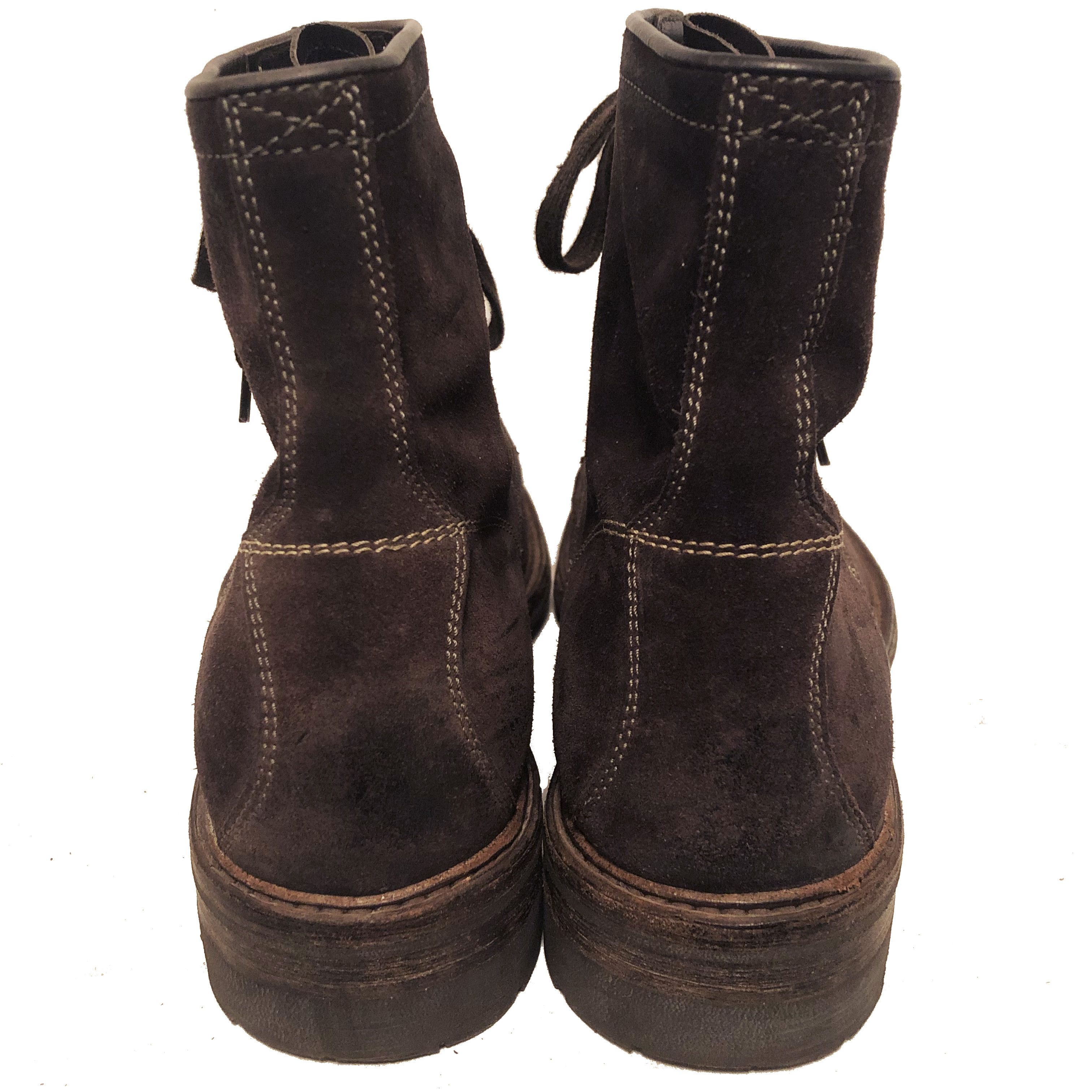 n.d.c. made by hand $595 N.D.C. Men's Distressed Dk Brown Suede Ankle Boots Size US 11 / EU 44 - 6 Thumbnail