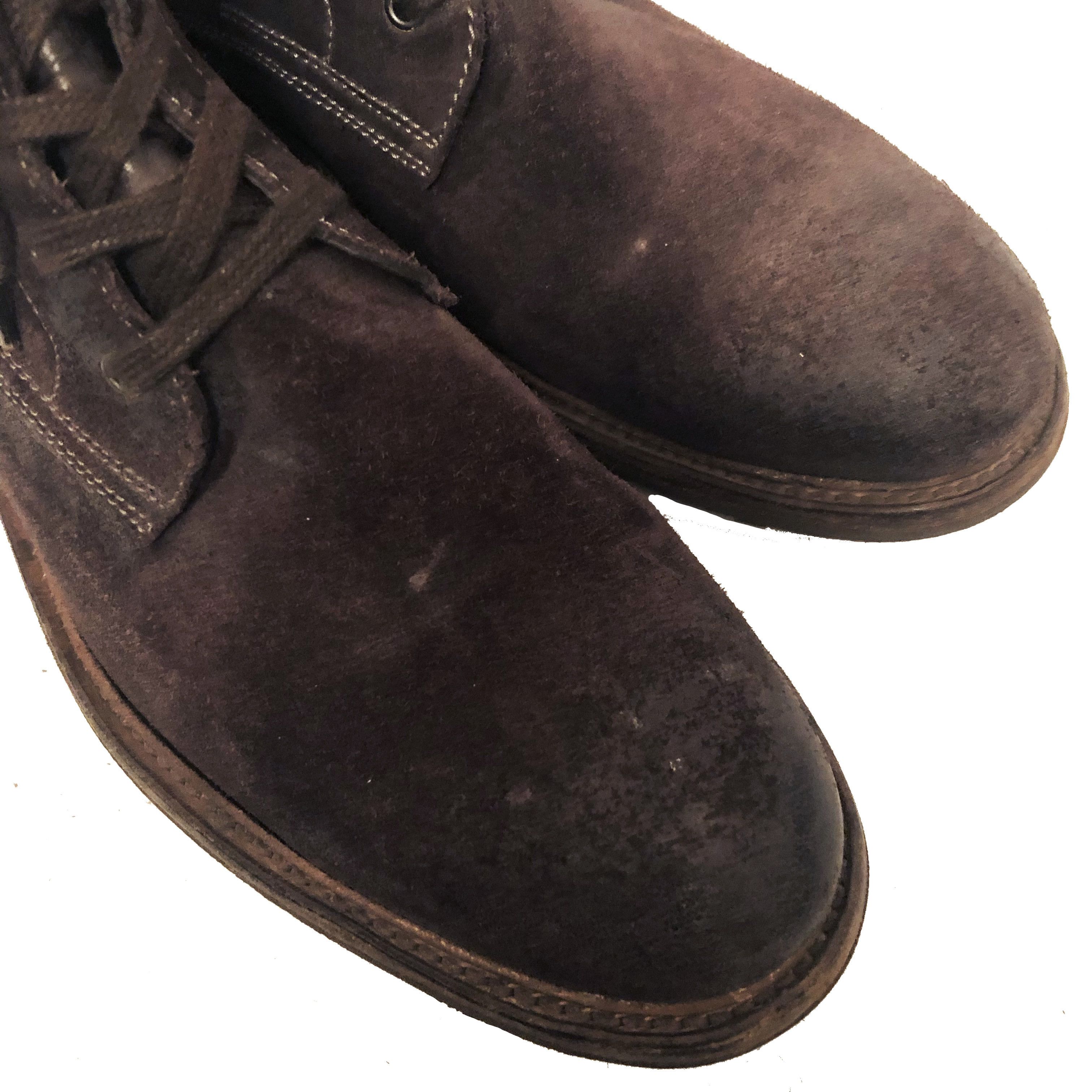 n.d.c. made by hand $595 N.D.C. Men's Distressed Dk Brown Suede Ankle Boots Size US 11 / EU 44 - 3 Thumbnail