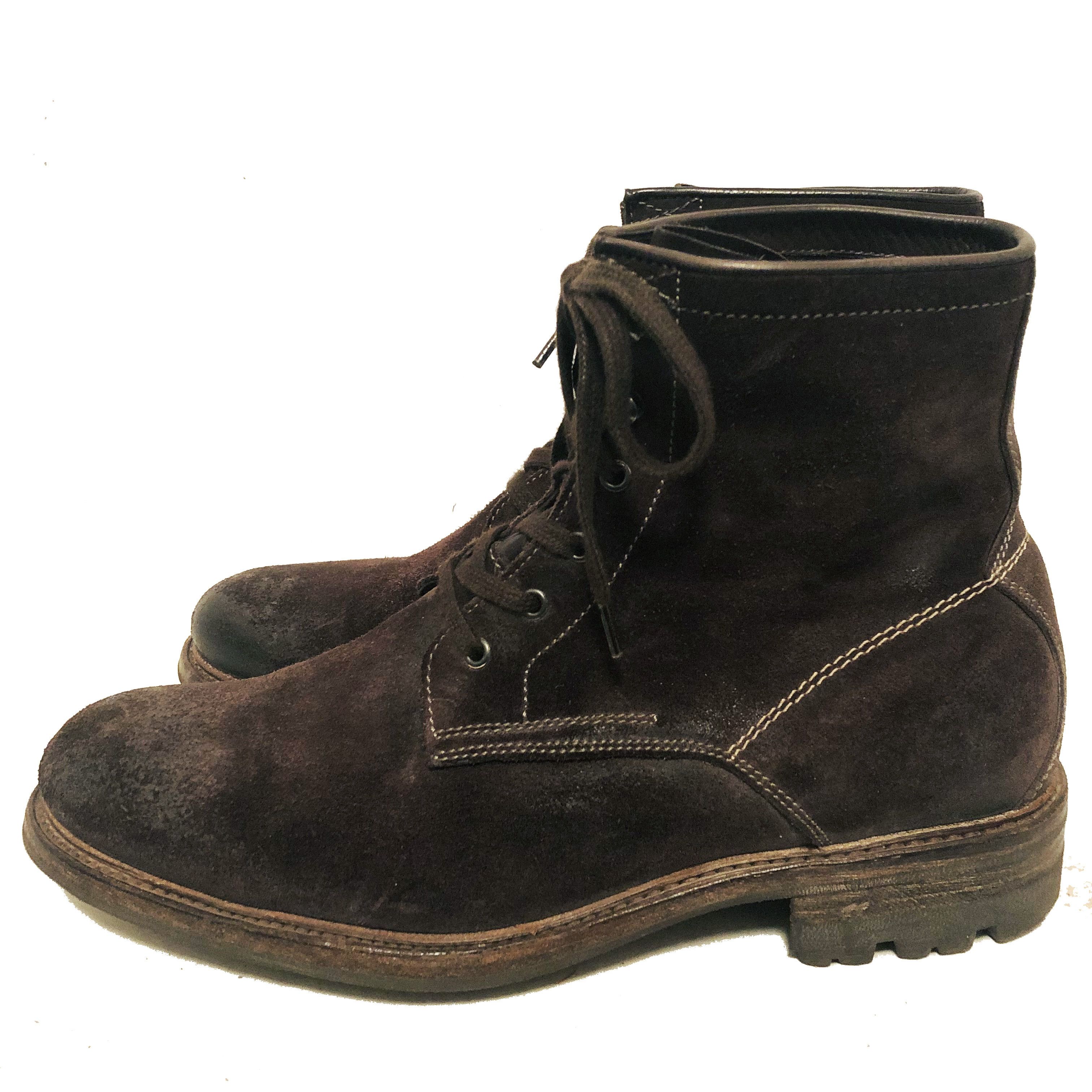 n.d.c. made by hand $595 N.D.C. Men's Distressed Dk Brown Suede Ankle Boots Size US 11 / EU 44 - 5 Thumbnail