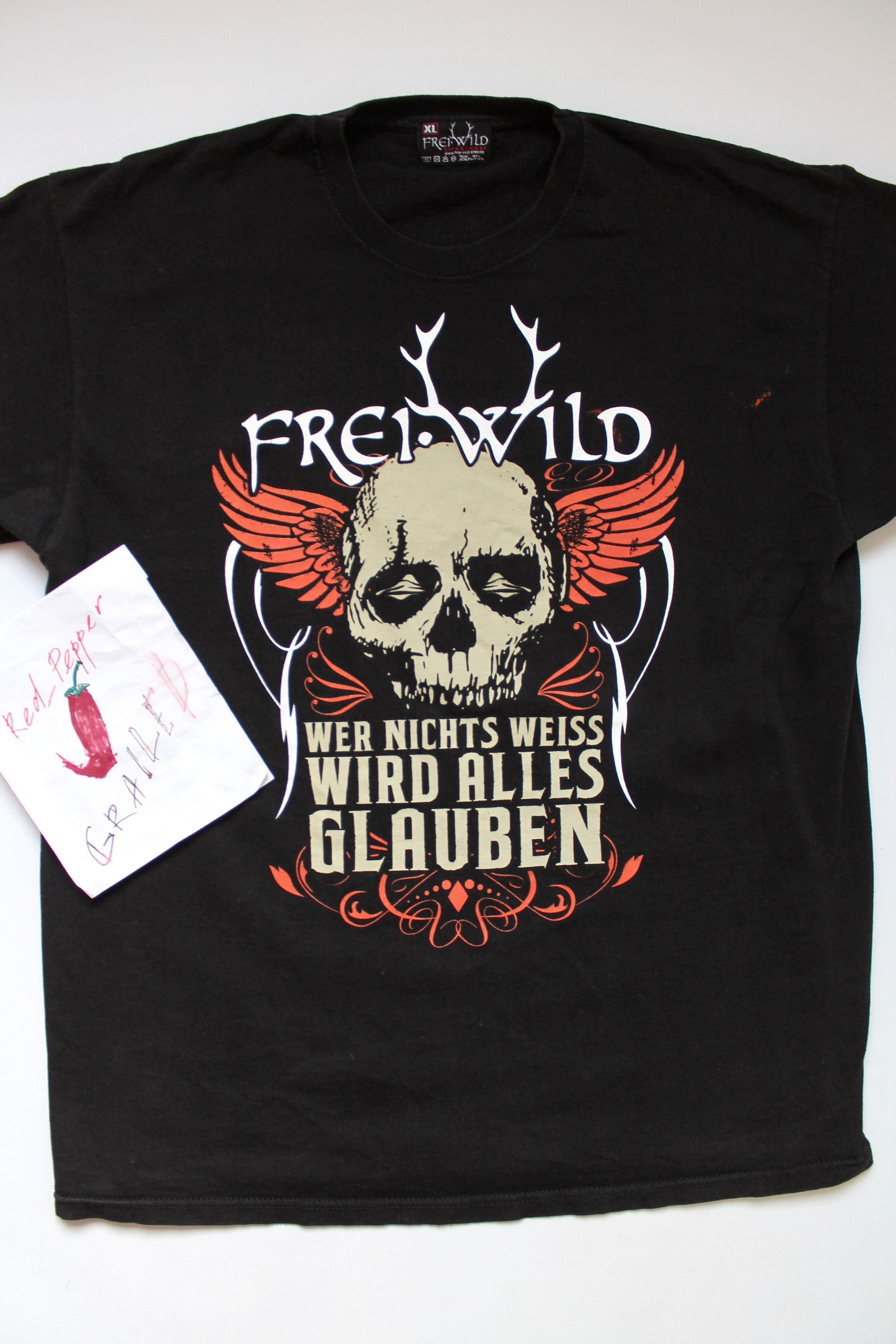 Band Tees Frei WILD Band tee Skull T shirt Black Size US XL / EU 56 / 4 - 2 Thumbnail