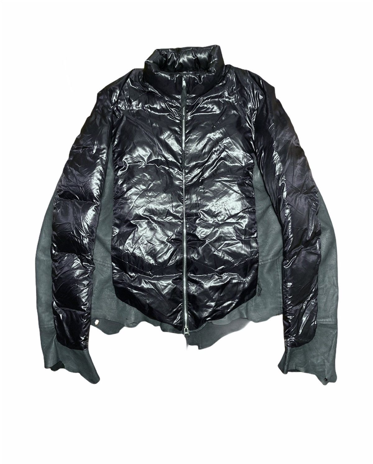 image of Takahiromiyashita The Soloist F/w 2012 Deer Suede “Wild Compact” Down Jacket in Black/Navy (Size Sm