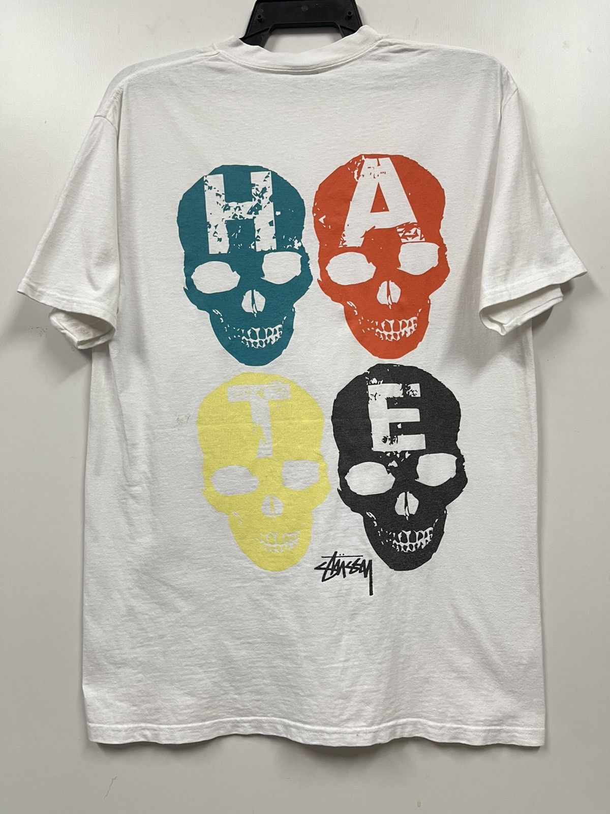 Vintage Vintage Stussy Skull Love Hate Shirt | Grailed