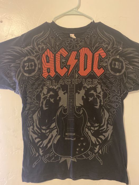 Vintage Vintage Large AC/DC Black Ice T-Shirt RARE Design Gibson SG ...