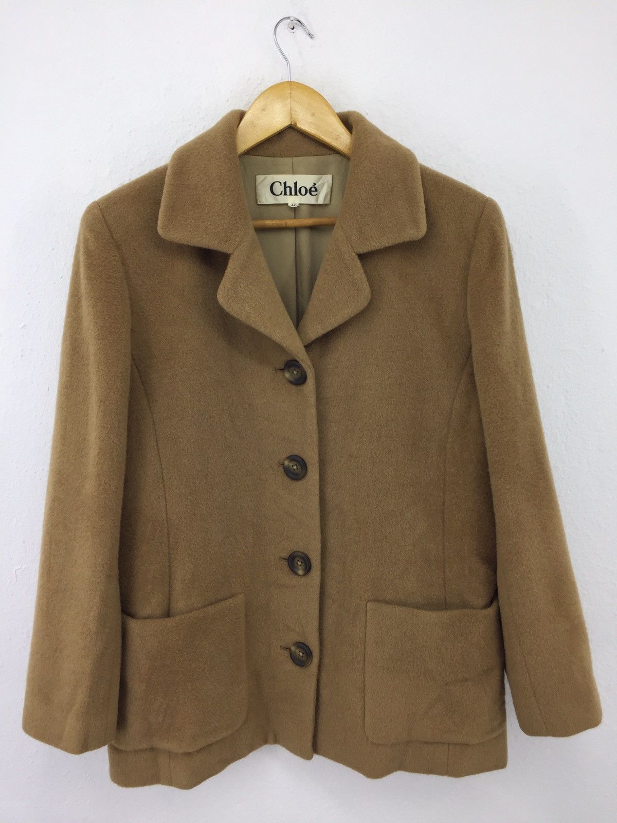 image of Vintage Chloé Camel Wool Cocoon Coats, Men's (Size XS)