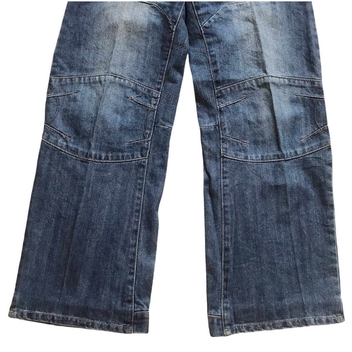 Designer × Japanese Brand × Vintage Japanese brand patchwork fishbone hickory style jeans Size US 29 - 5 Thumbnail