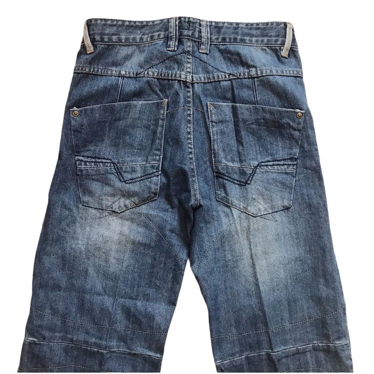 Designer × Japanese Brand × Vintage Japanese brand patchwork fishbone hickory style jeans Size US 29 - 6 Thumbnail