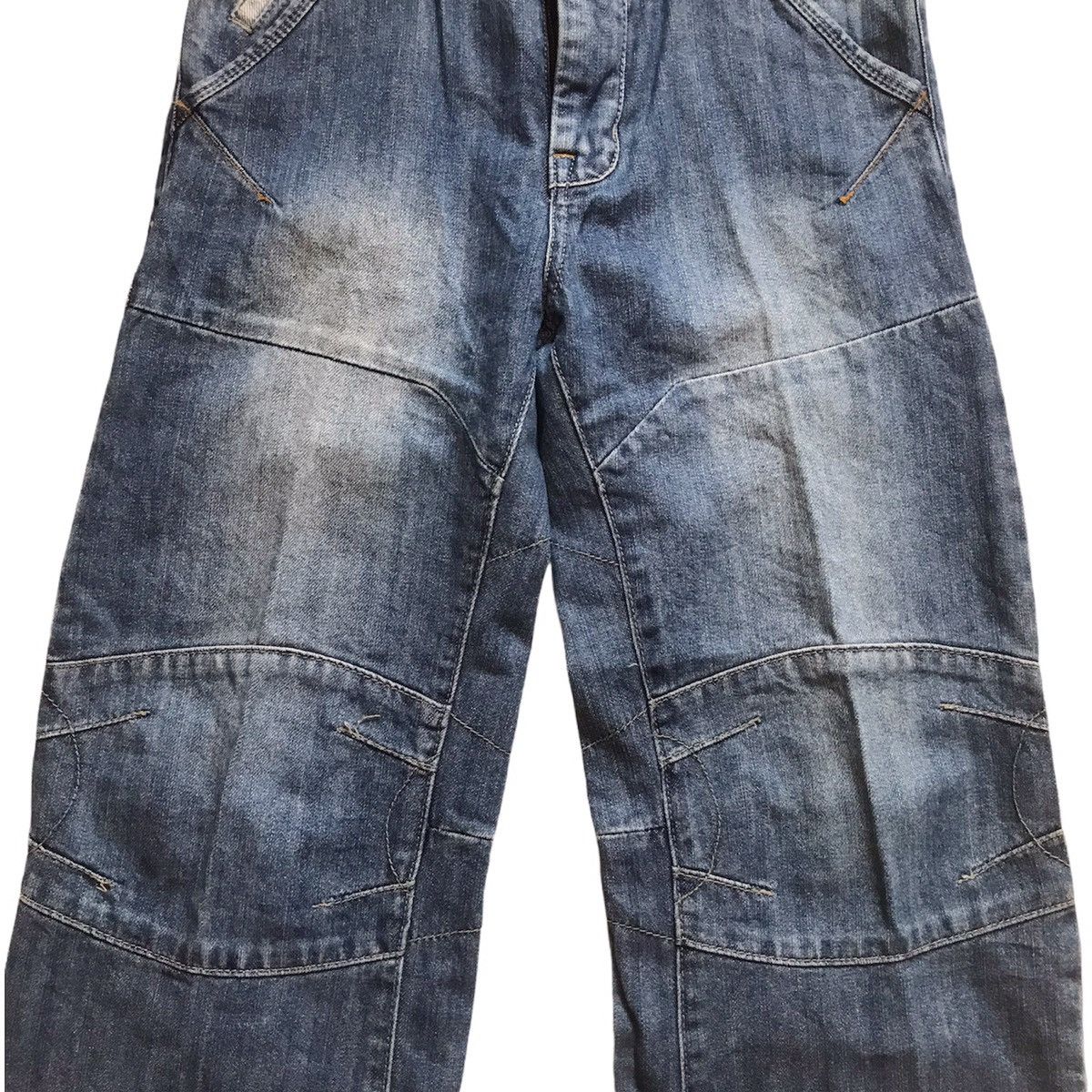 Designer × Japanese Brand × Vintage Japanese brand patchwork fishbone hickory style jeans Size US 29 - 4 Thumbnail