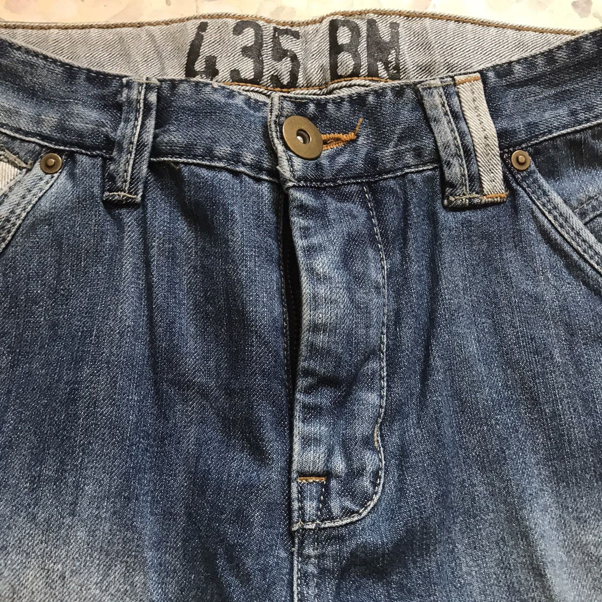 Designer × Japanese Brand × Vintage Japanese brand patchwork fishbone hickory style jeans Size US 29 - 10 Thumbnail