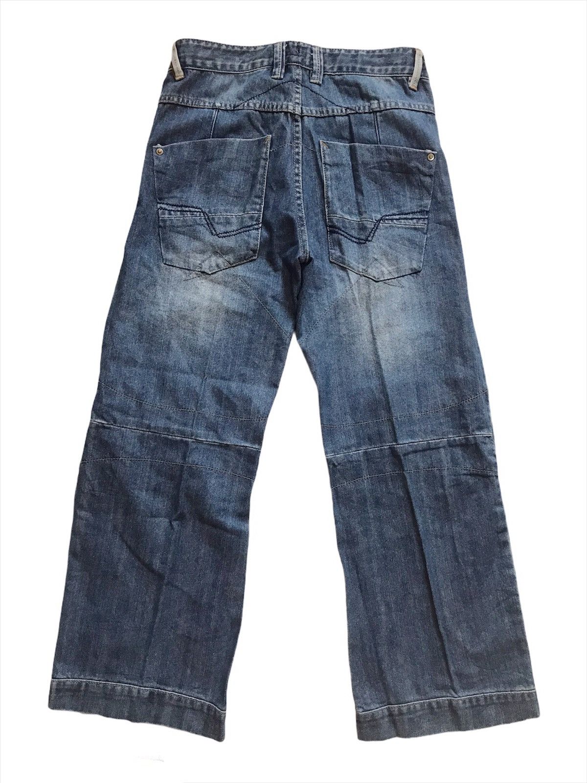 Designer × Japanese Brand × Vintage Japanese brand patchwork fishbone hickory style jeans Size US 29 - 2 Thumbnail