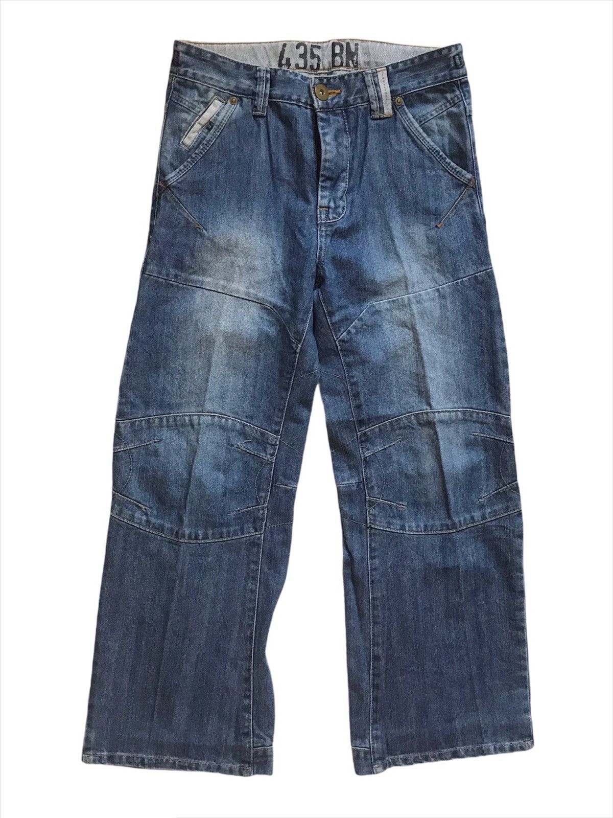Designer × Japanese Brand × Vintage Japanese brand patchwork fishbone hickory style jeans Size US 29 - 1 Thumbnail