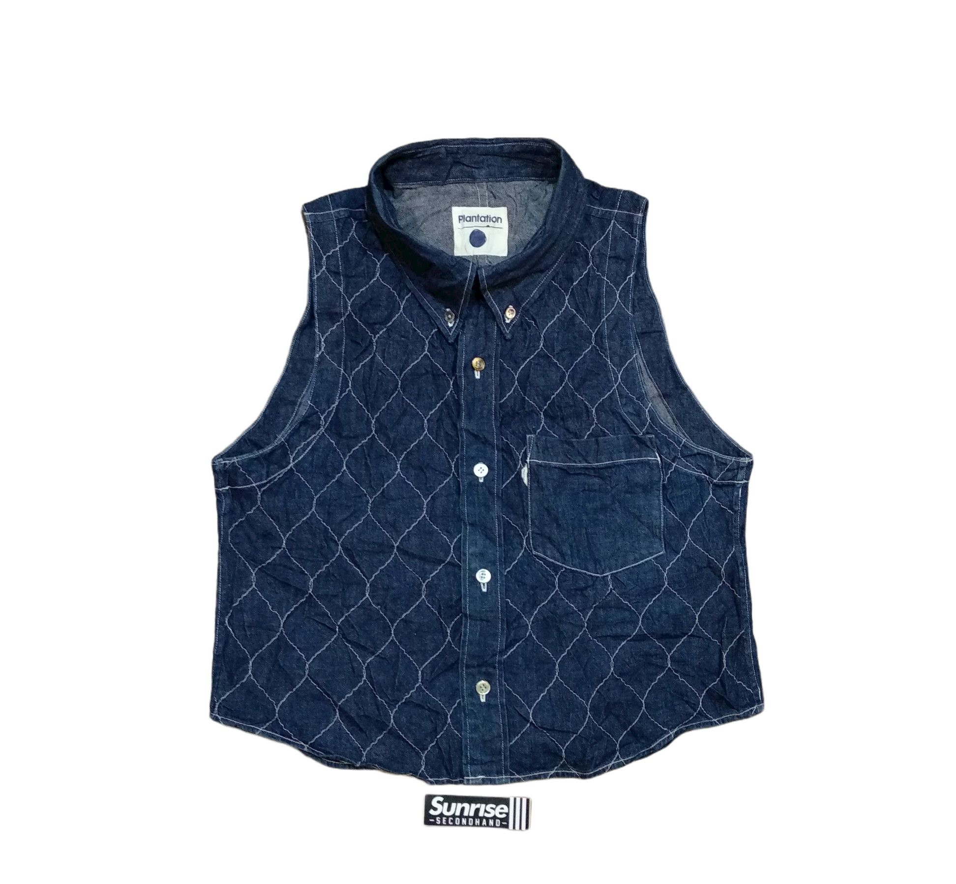 ISSEY MIYAKE PLANTATION VEST DENIM