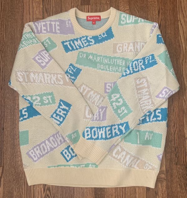 supreme street signs sweater-