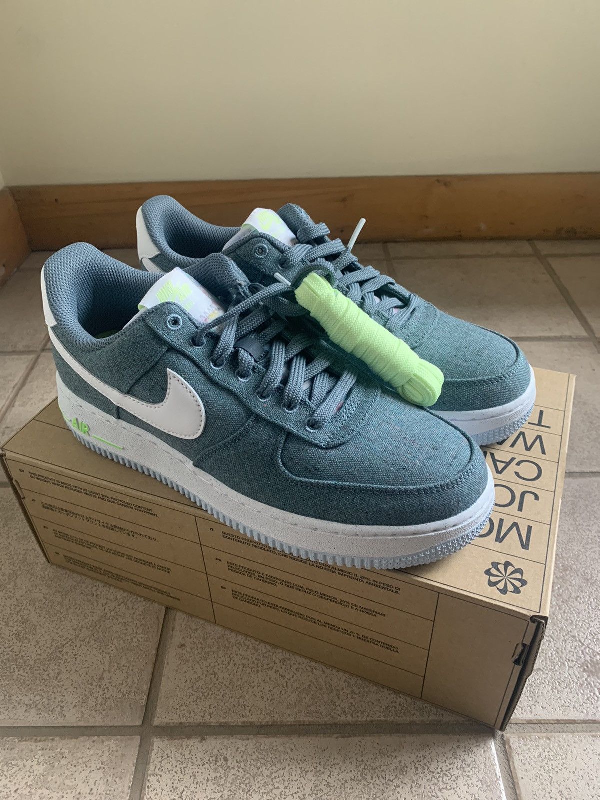 Nike Air Force 1 '07 LX canvas trainers in ozone blue