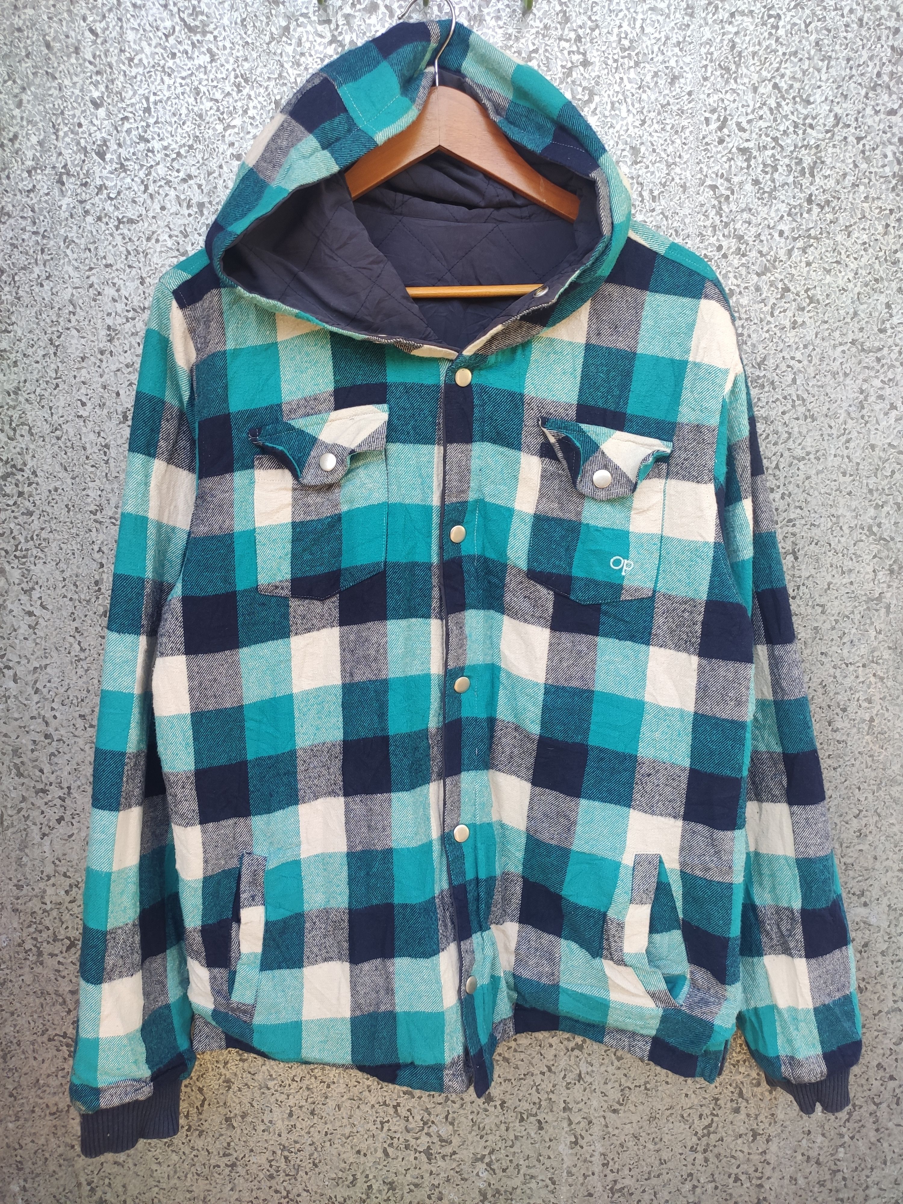 Flannel Vintage Ocean Pacific jacket flannel reversible Hoodies Size US M / EU 48-50 / 2 - 2 Thumbnail