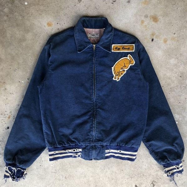 Vintage 60s Dusty Blue Chain Stitched Corduroy Jacket | Grailed