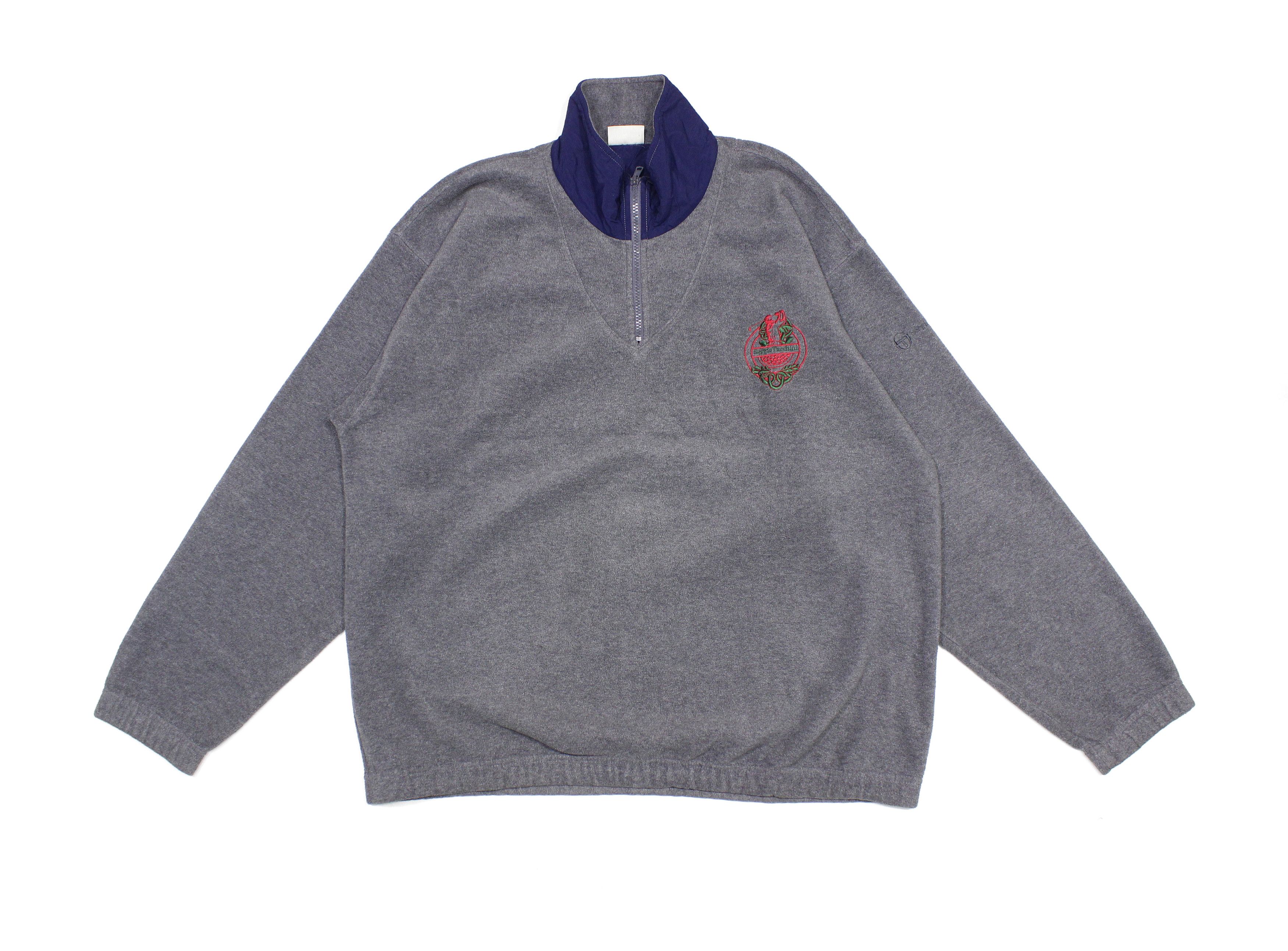 Sergio Tacchini 90S Embroidered Logo Fleece Jacket Vintage Size US XXL / EU 58 / 5 - 1 Thumbnail