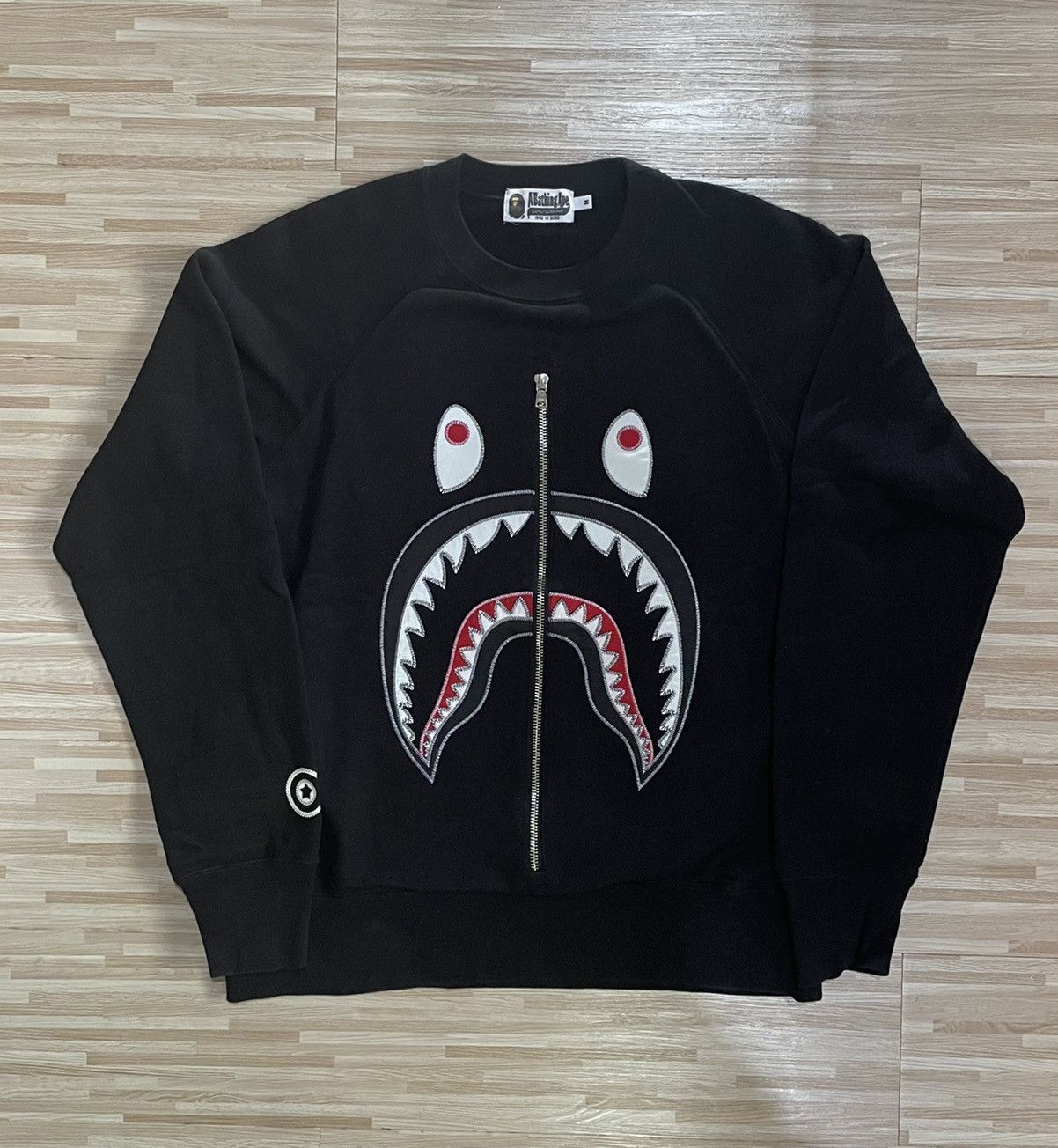 Hot Bathing Ape Shark Metal Zip Crewneck 3XL