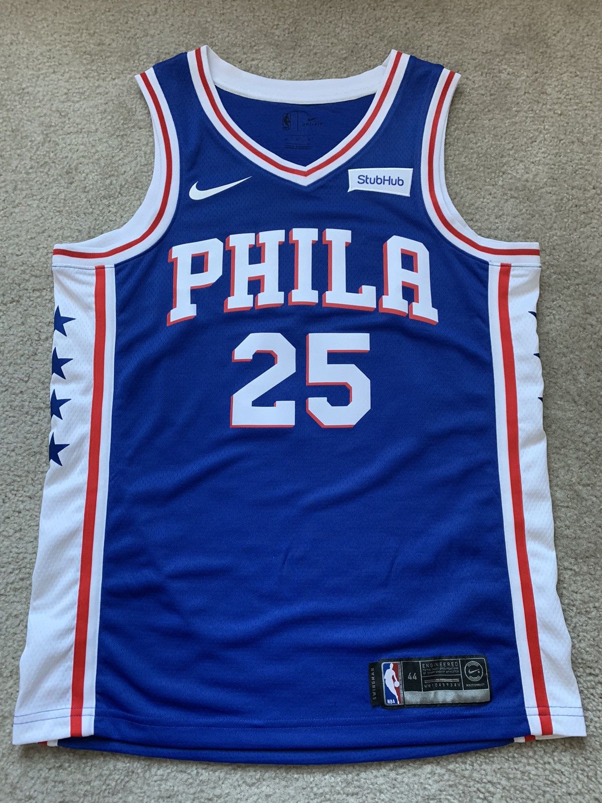 Nike Stubhub Ben Simmons Jersey Philadelphia 76ers Sixers Mens Med. Size 48