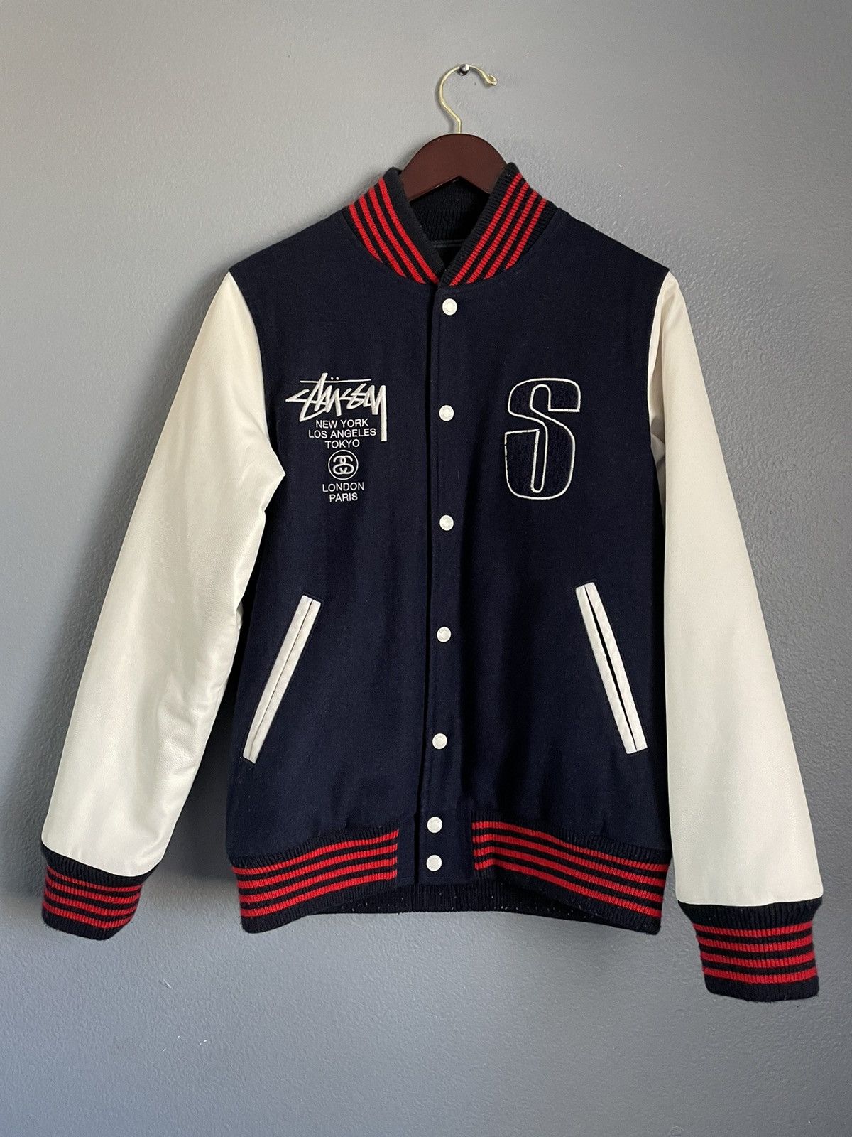 Stussy Stussy World Tour Varsity Jacket | Grailed