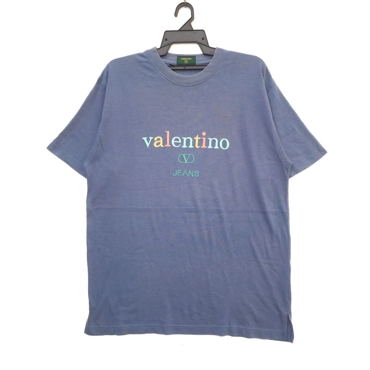 Valentino Vintage 90s Valentino Jeans Italy Big Logo T-Shirt | L Size US L / EU 52-54 / 3 - 1 Thumbnail