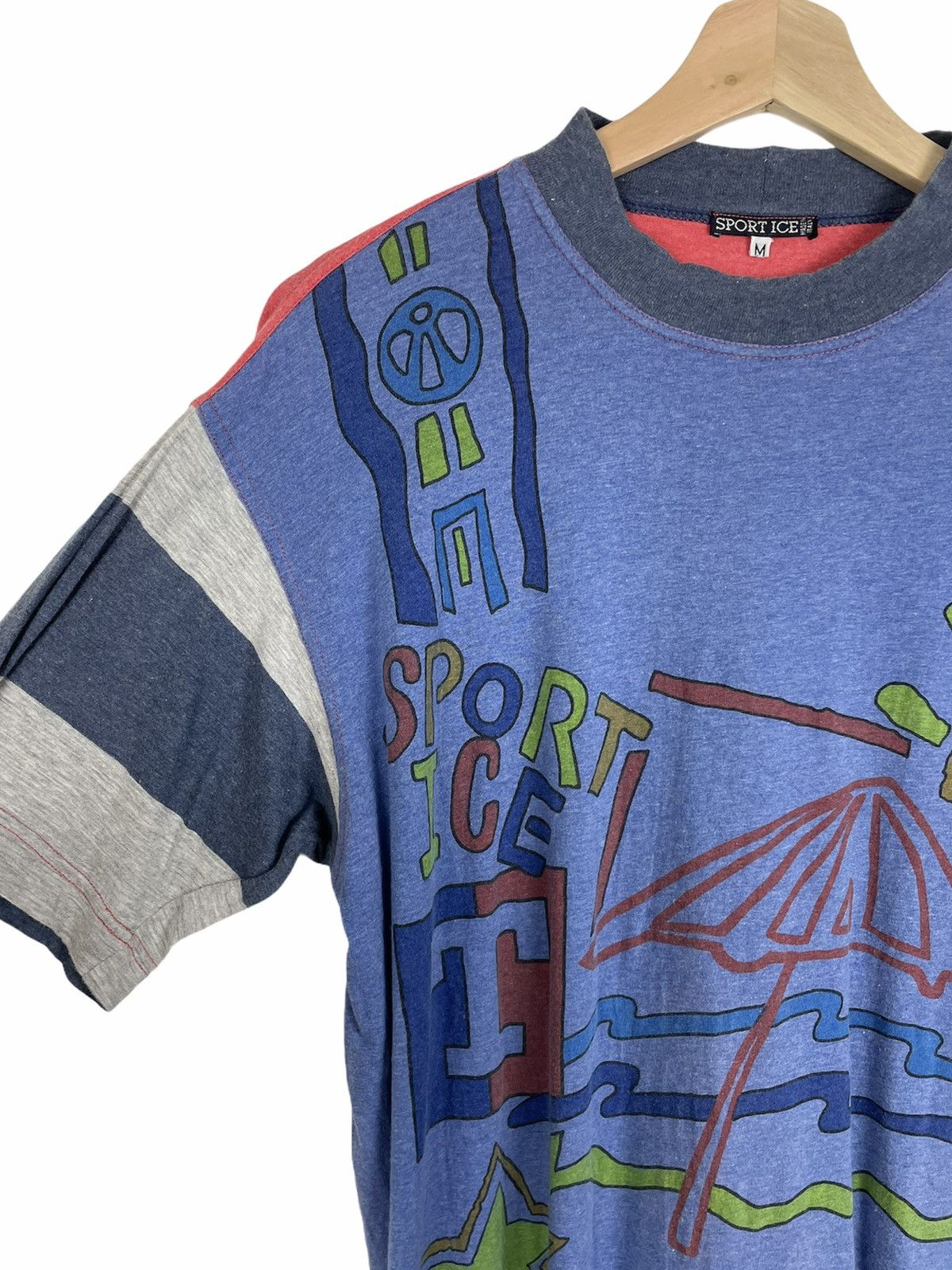 1993 Sport Ice Italy Colorblock Beach AOP Tee