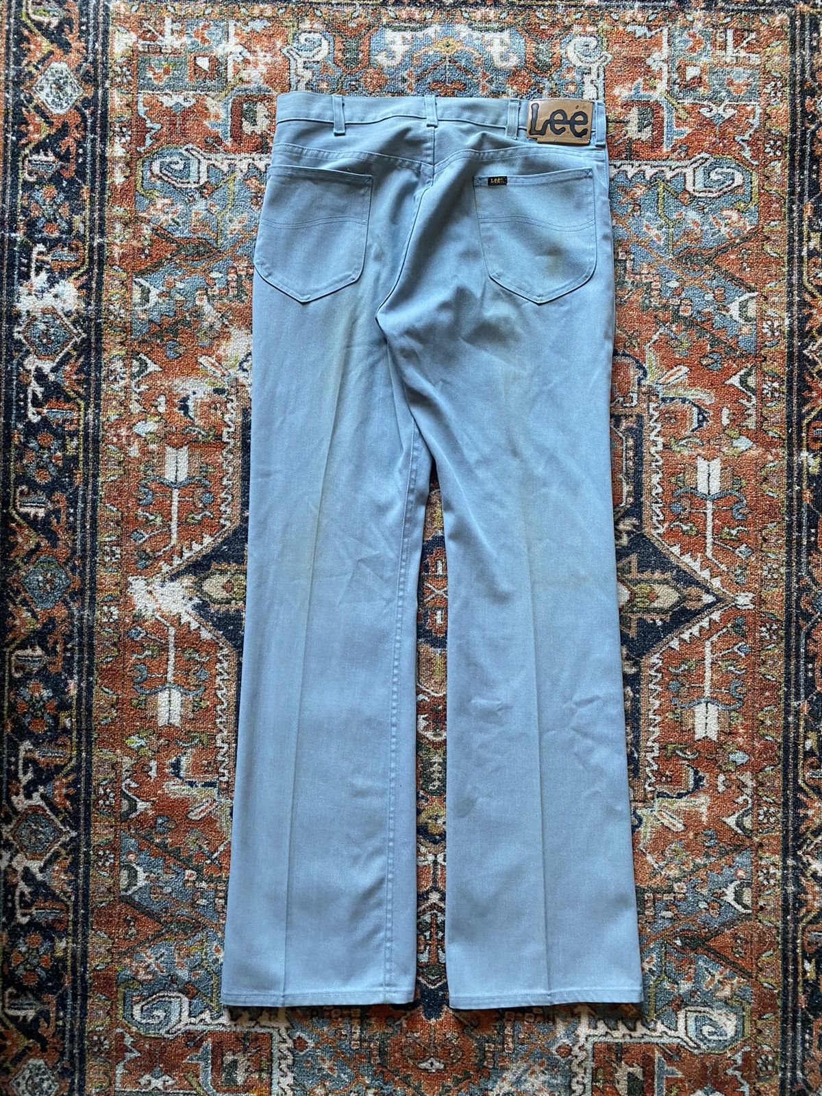 Lee Vintage 1970s Lee Rider Disco Flair Baby Blue Pants READ Size US 30 / EU 46 - 8 Thumbnail