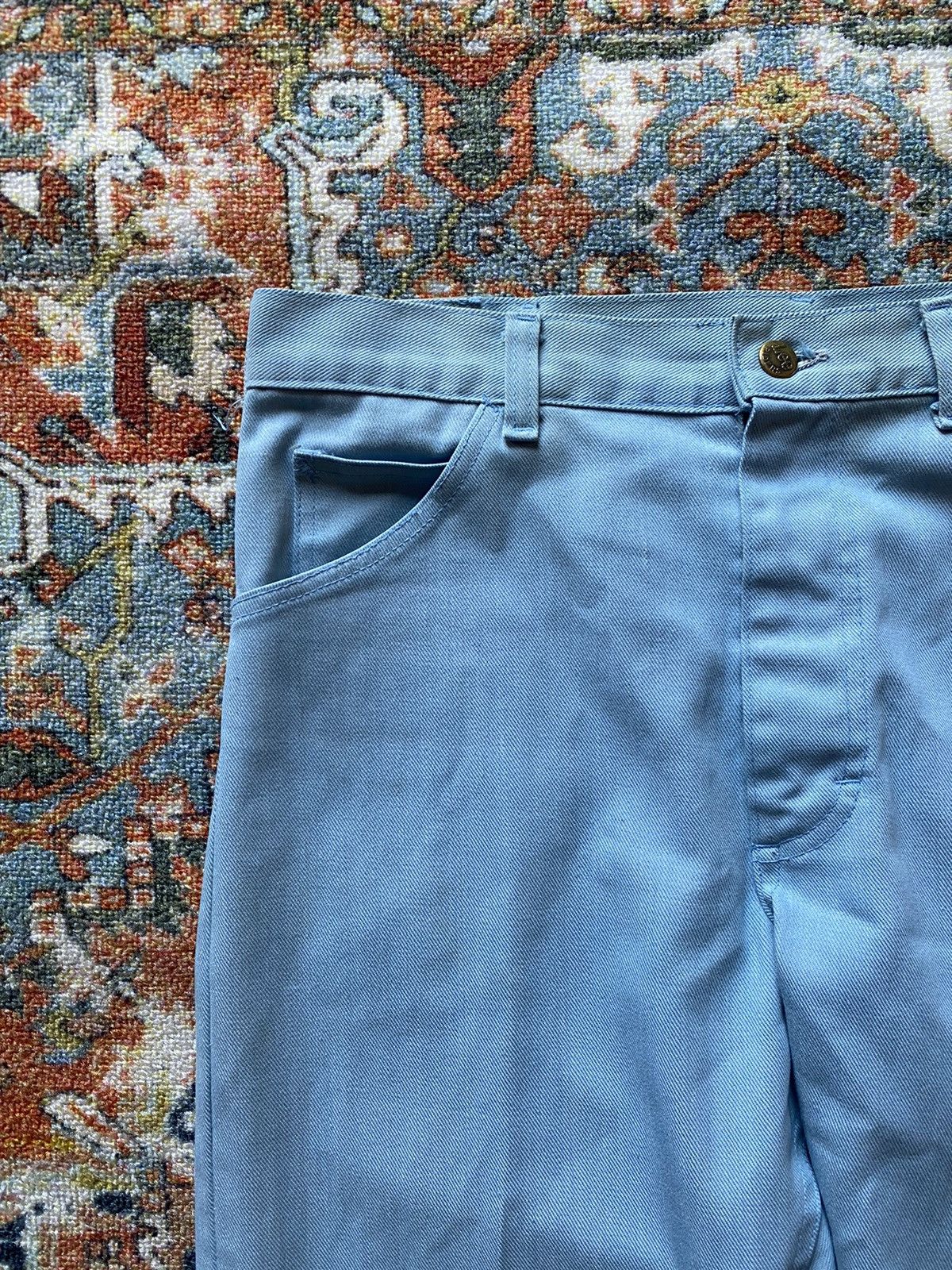 Lee Vintage 1970s Lee Rider Disco Flair Baby Blue Pants READ Size US 30 / EU 46 - 3 Thumbnail