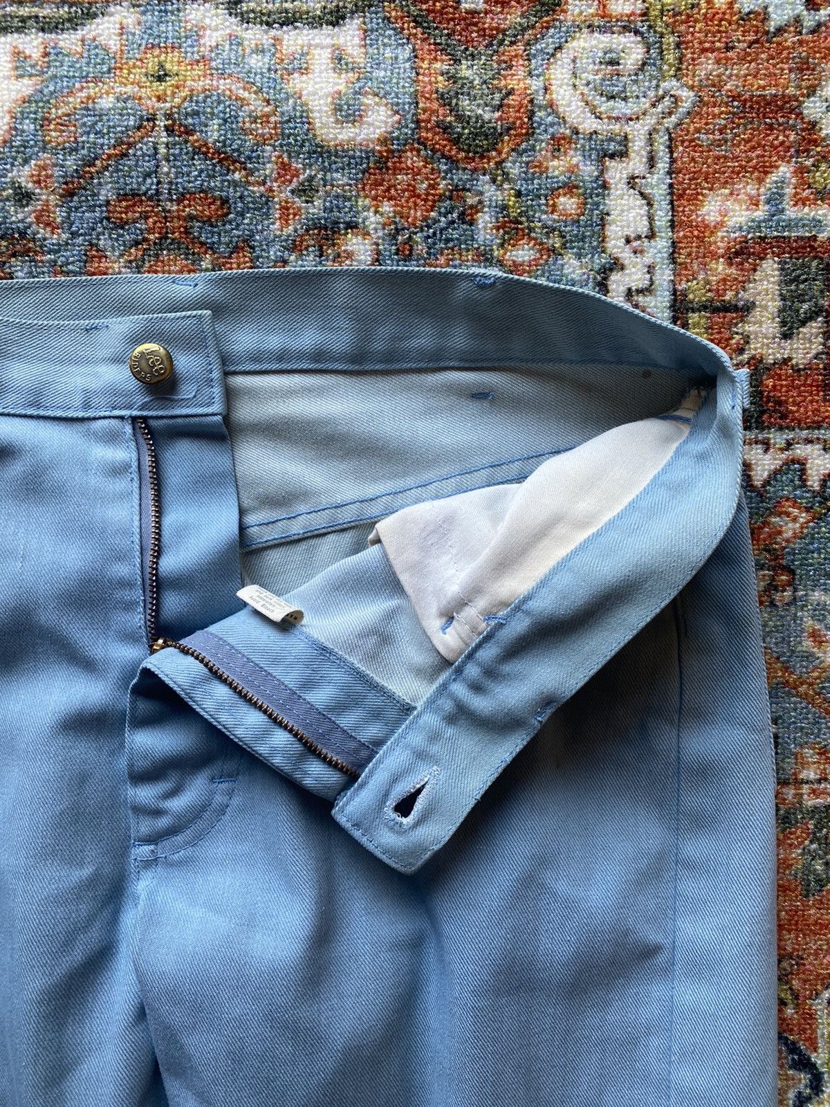 Lee Vintage 1970s Lee Rider Disco Flair Baby Blue Pants READ Size US 30 / EU 46 - 6 Thumbnail