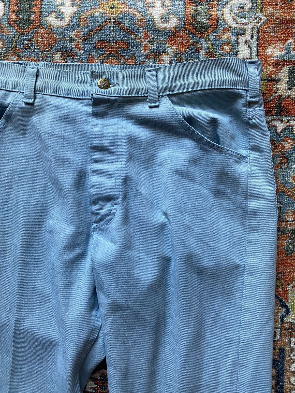 Lee Vintage 1970s Lee Rider Disco Flair Baby Blue Pants READ Size US 30 / EU 46 - 2 Thumbnail