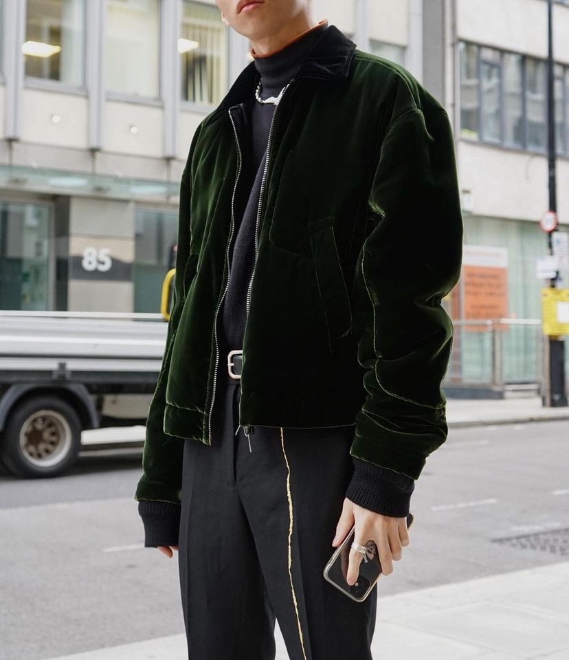 Haider Ackermann BNWT AW20 Reversible Green Velvet Bomber Jacket | Grailed