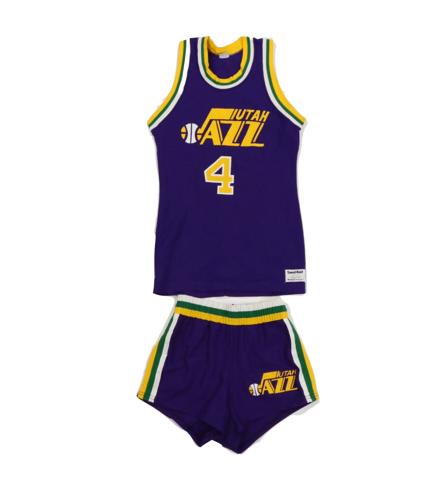Vintage 80s Sand Knit Utah Jazz Adrian Dantley Jersey Kit