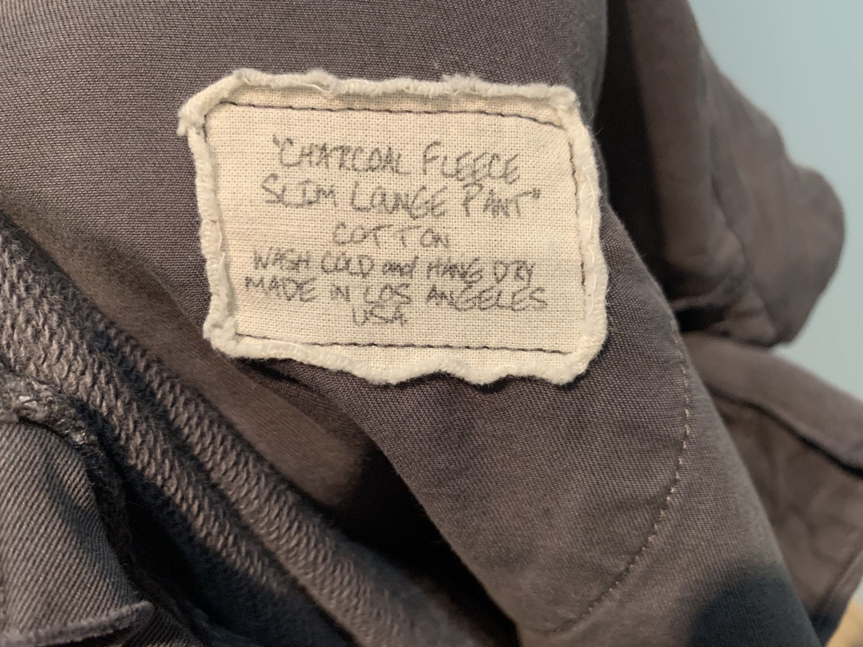 Greg Lauren Charcoal Fleece Slim Lounge Pant Size US 34 / EU 50 - 3 Thumbnail