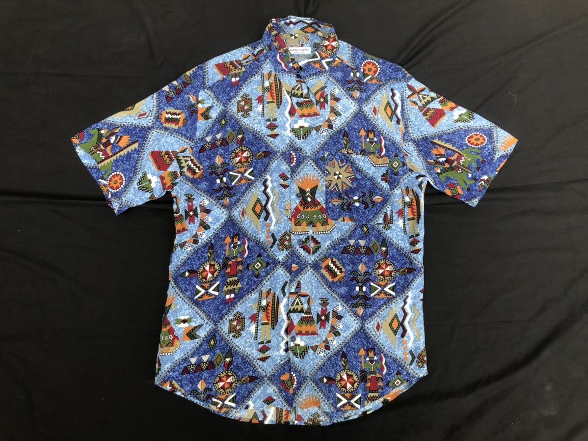 Vintage Michele D’Ambra Italy Ancient Middle East Art Rayon Shirt Size US M / EU 48-50 / 2 - 5 Thumbnail