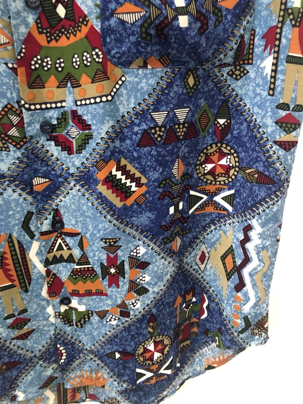 Vintage Michele D’Ambra Italy Ancient Middle East Art Rayon Shirt Size US M / EU 48-50 / 2 - 11 Thumbnail