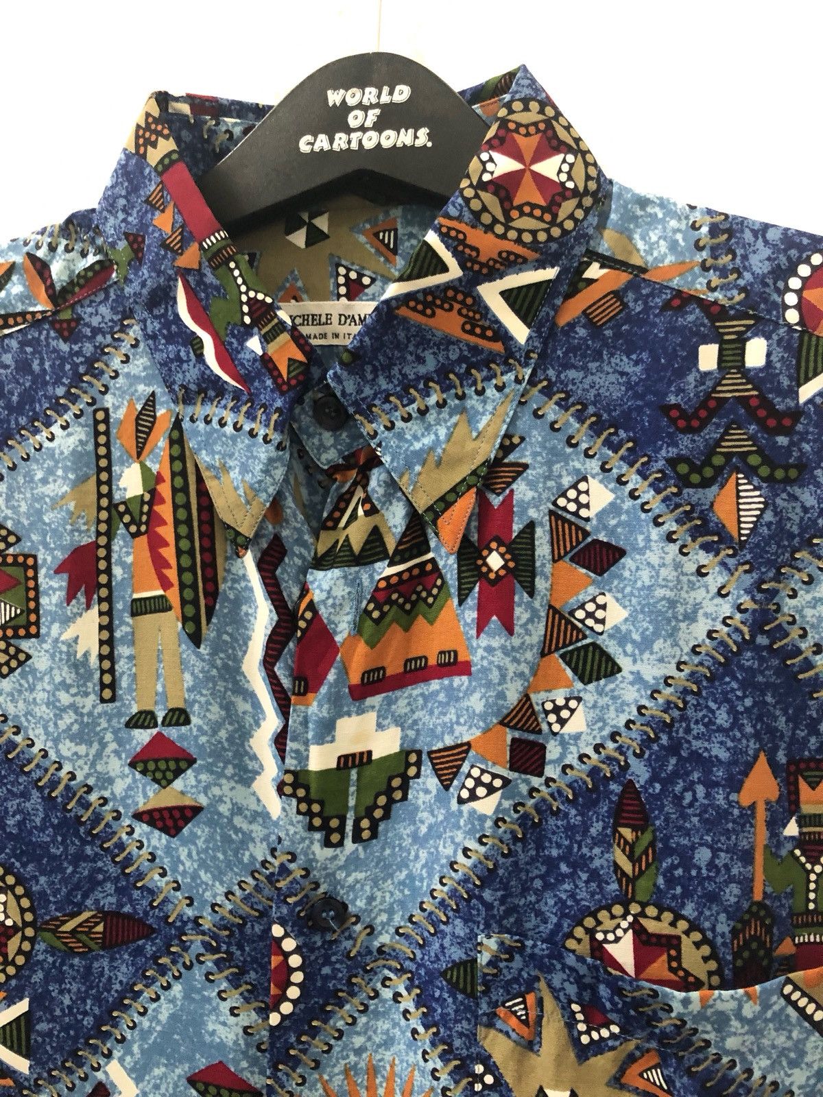 Vintage Michele D’Ambra Italy Ancient Middle East Art Rayon Shirt Size US M / EU 48-50 / 2 - 9 Thumbnail