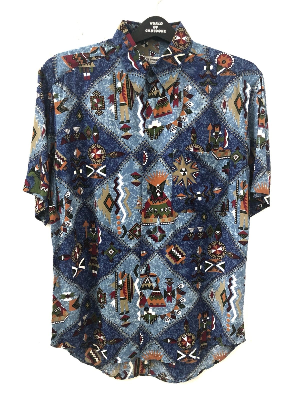 Vintage Michele D’Ambra Italy Ancient Middle East Art Rayon Shirt Size US M / EU 48-50 / 2 - 7 Thumbnail