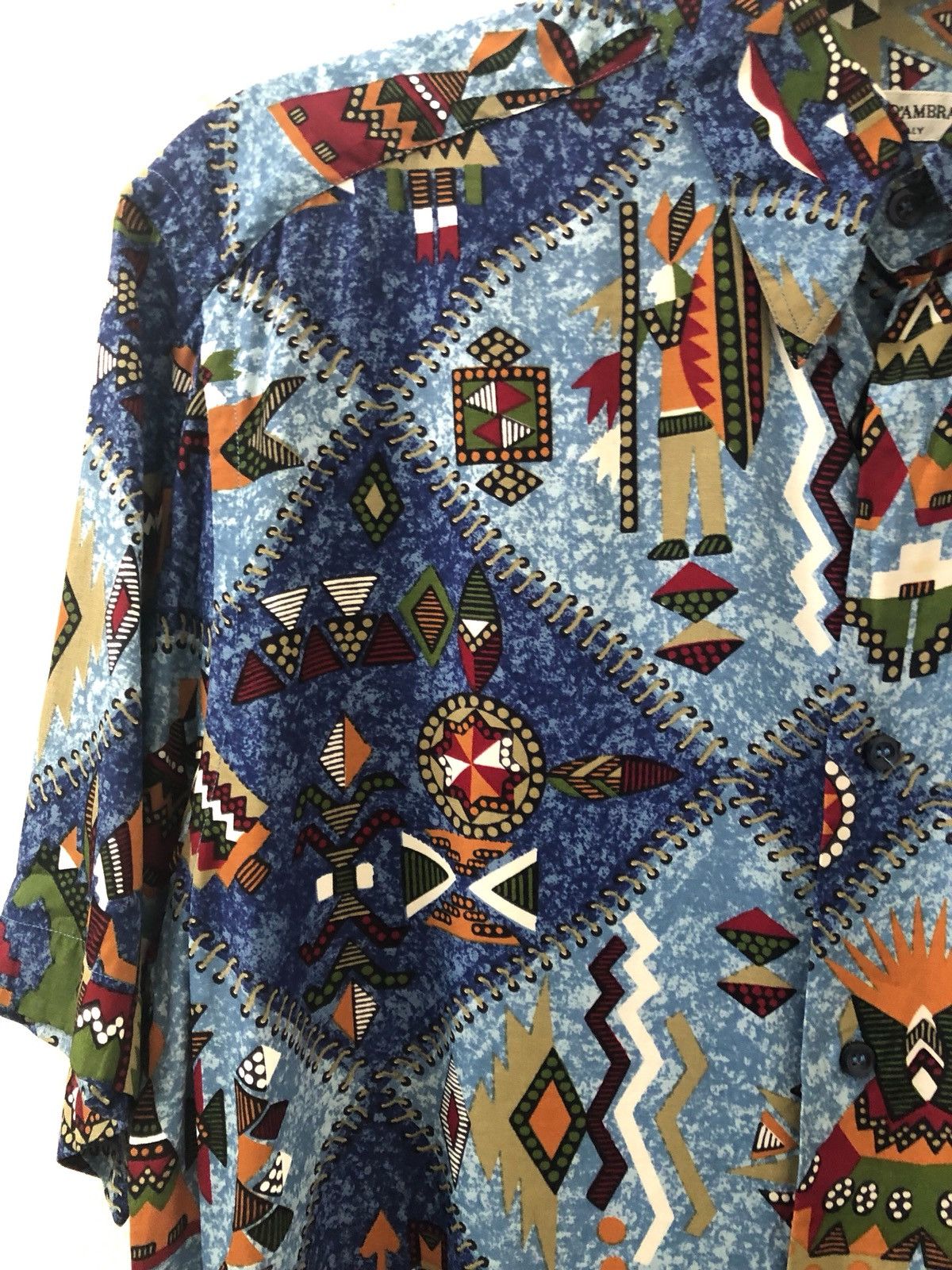 Vintage Michele D’Ambra Italy Ancient Middle East Art Rayon Shirt Size US M / EU 48-50 / 2 - 12 Thumbnail
