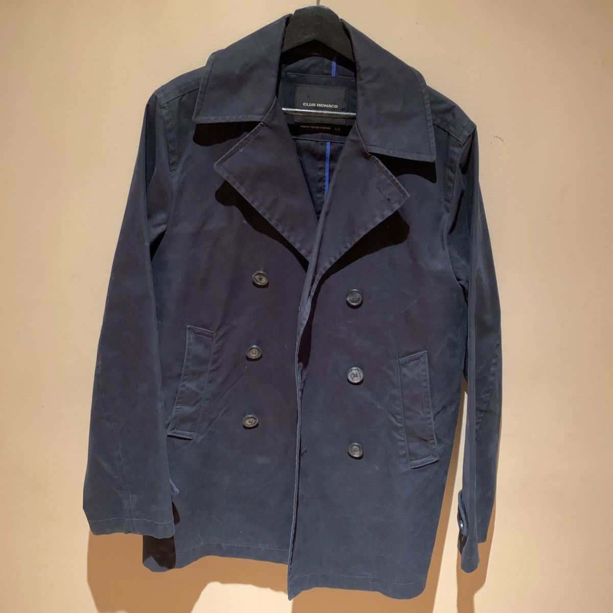 Club Monaco Cotton Twill Peacoat