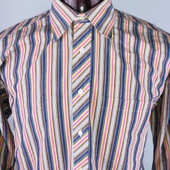 Ted Baker Ted Baker Striped Button Front Shirt 16.5 34/35 Size US L / EU 52-54 / 3 - 2 Preview