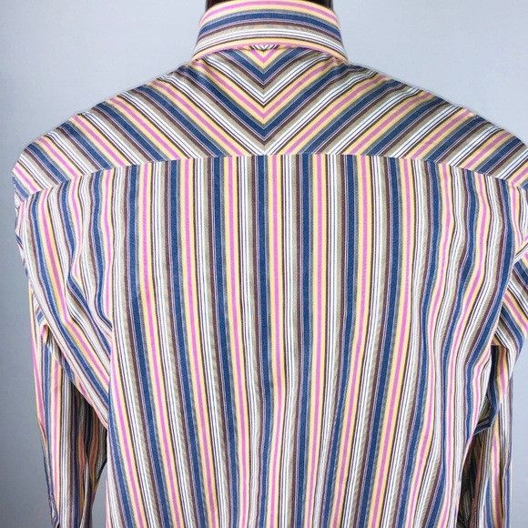 Ted Baker Ted Baker Striped Button Front Shirt 16.5 34/35 Size US L / EU 52-54 / 3 - 5 Thumbnail