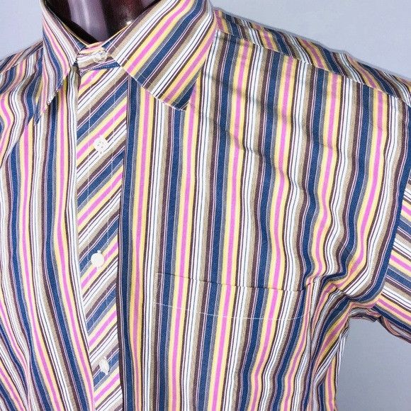 Ted Baker Ted Baker Striped Button Front Shirt 16.5 34/35 Size US L / EU 52-54 / 3 - 3 Thumbnail