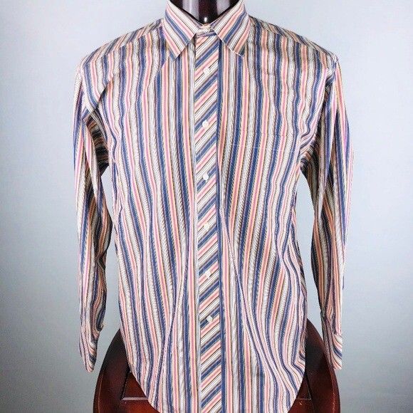 Ted Baker Ted Baker Striped Button Front Shirt 16.5 34/35 Size US L / EU 52-54 / 3 - 1 Preview