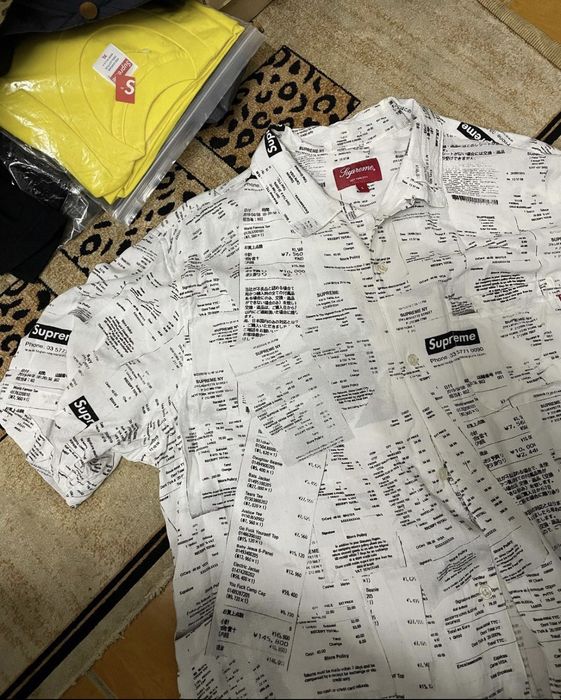 Supreme Supreme Receipts Rayon S/S Shirt | Grailed