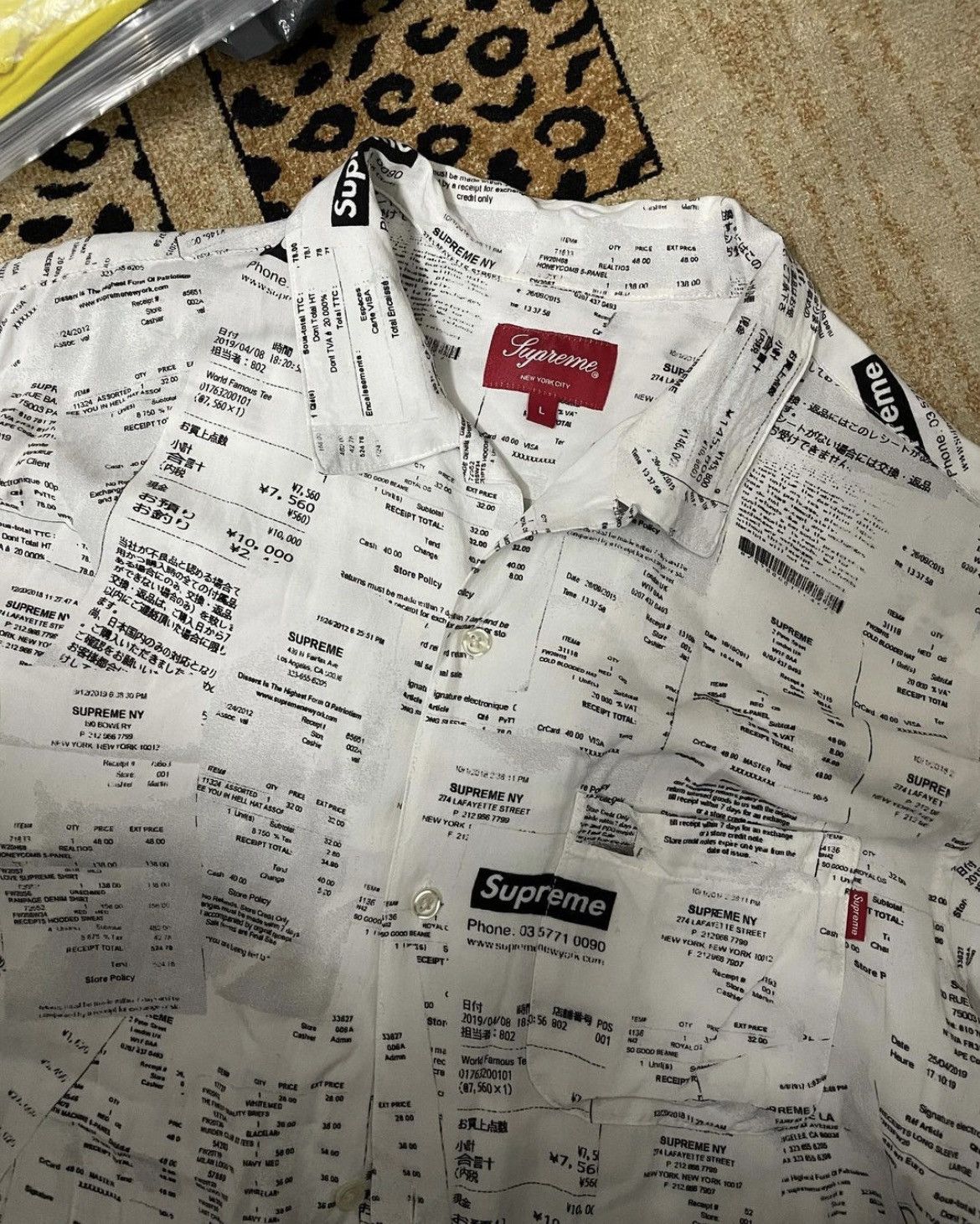 Supreme Supreme Receipts Rayon S/S Shirt | Grailed