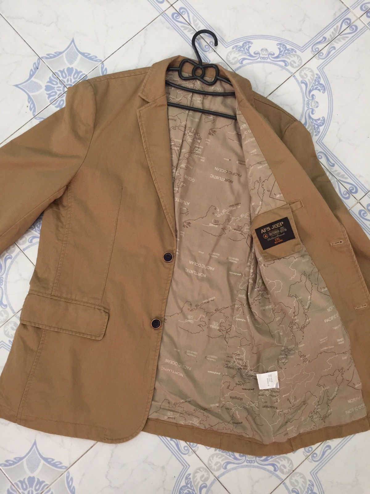 Japanese Brand Afs Jeep With Map Inner Outdoor Jacket Size US L / EU 52-54 / 3 - 1 Thumbnail
