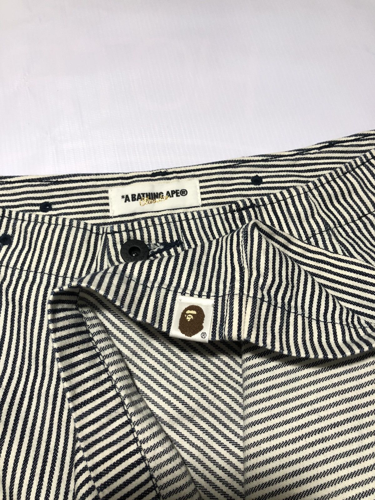 Bape Bape Monkey Cargo Hickory Stripe shorts Size US 34 / EU 50 - 5 Thumbnail
